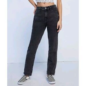 Pacsun Beverly  Wash Denim Mom Jean High Rise Pockets Womens Faded Black Size 29